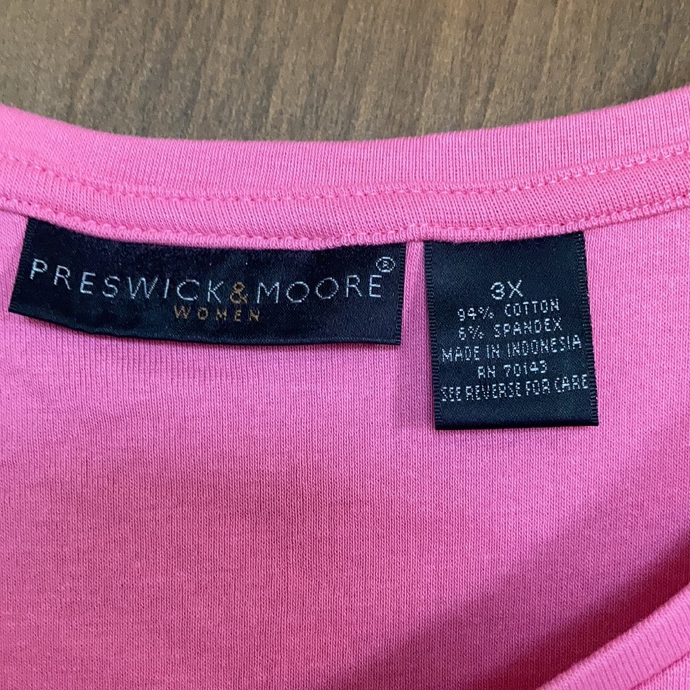Preswick & Moore top sleeveless pink top with stretch casual size 3X - Picture 8 of 15